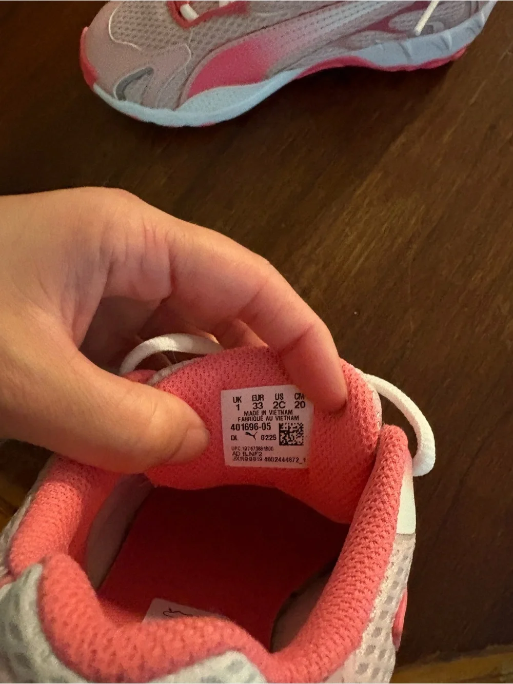Puma Kids Pink and White Athletic Sneakers